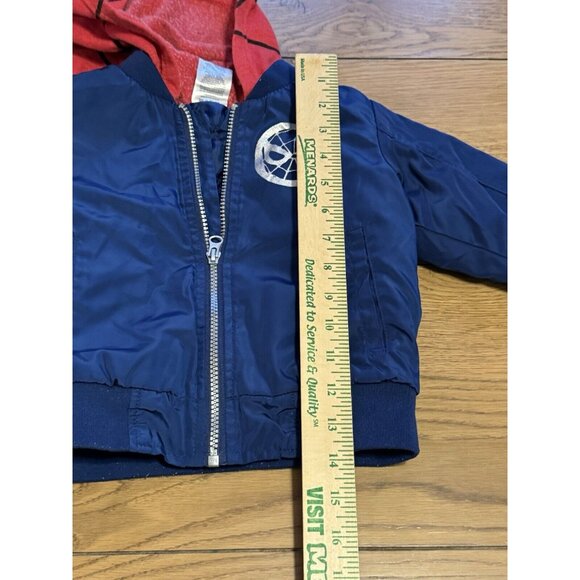 Boy's‎ Marvel Spiderman Jacket Red and Blue Hooded Coat Size 3T Character Hood - Picture 3 of 12